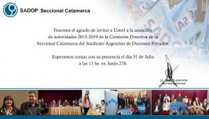 Lee más sobre el artículo Asunción de Autoridades de SADOP Catamarca
